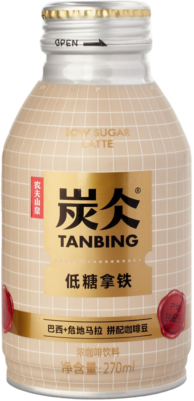 Изображение товара Кофейный напиток Tanbing Латте с пониженным содержанием сахара 270 мл