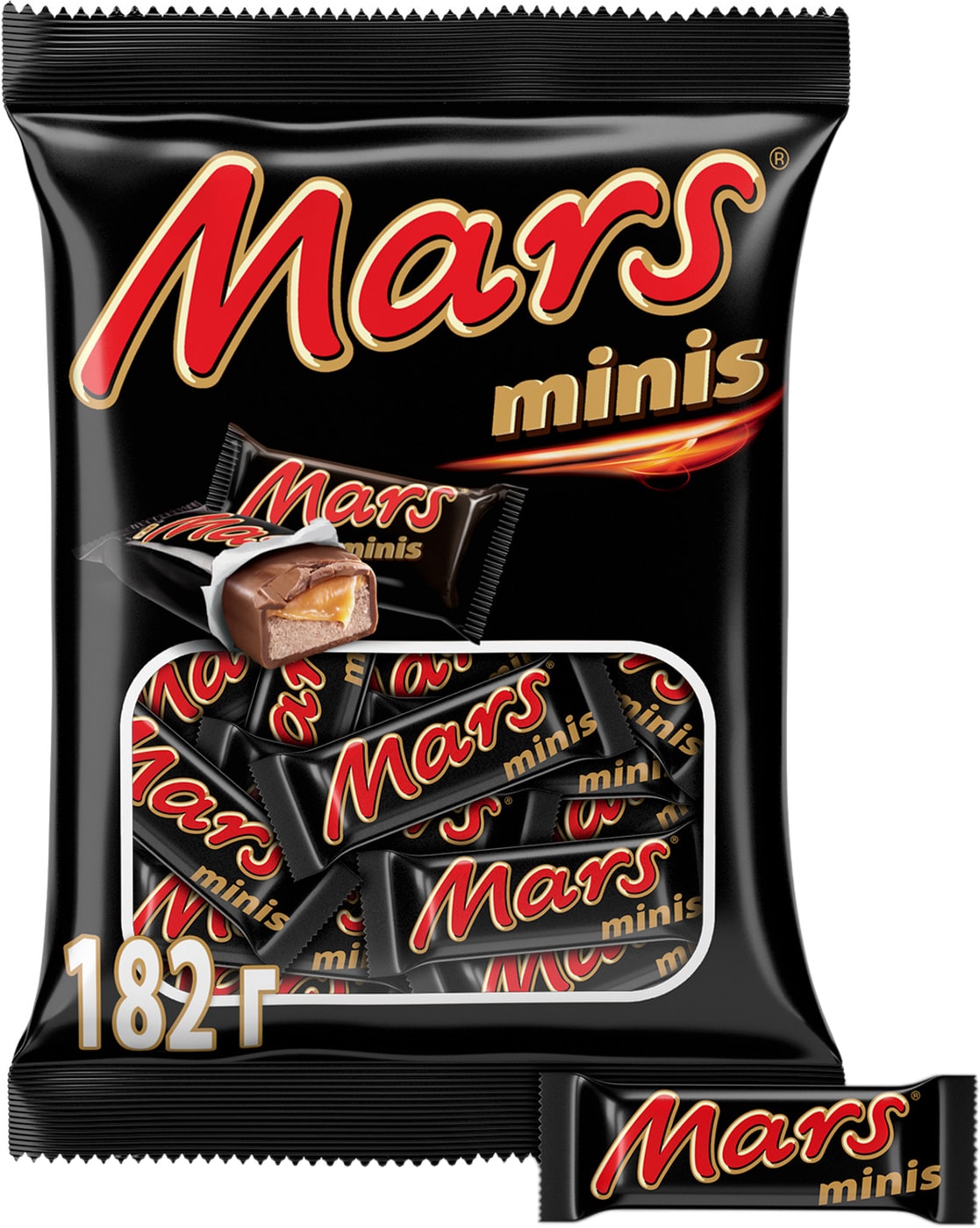 Изображение товара Шоколадный батончик Mars Minis с карамелью и нугой, 14 шт по 13 г