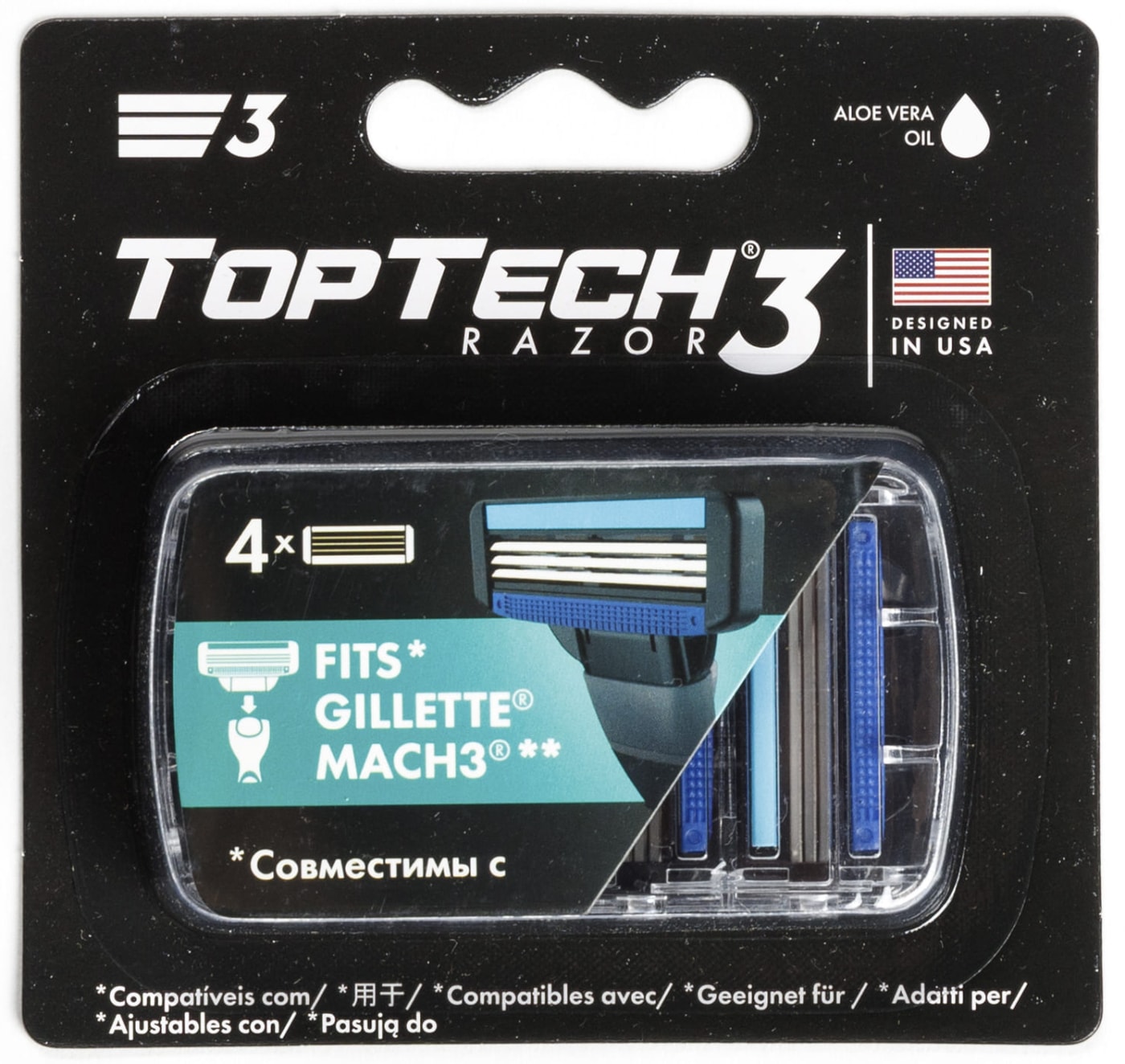 Изображение товара Кассеты для бритья TopTech Razor 3 4шт