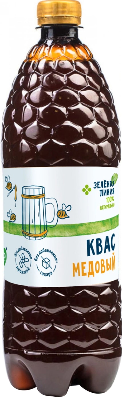 Изображение товара Квас Зеленая линия Медовый 1л