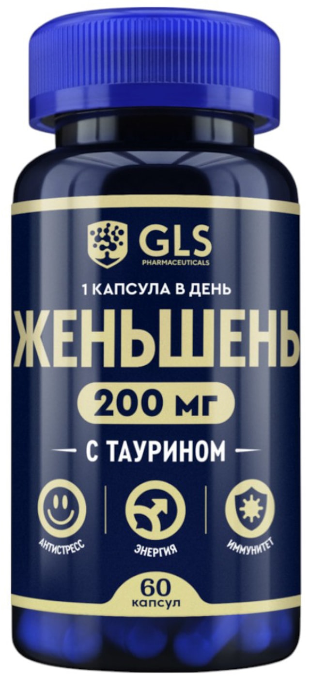 Изображение товара БАД GLS Pharmaceuticals Женьшень 400мг 60 капсул