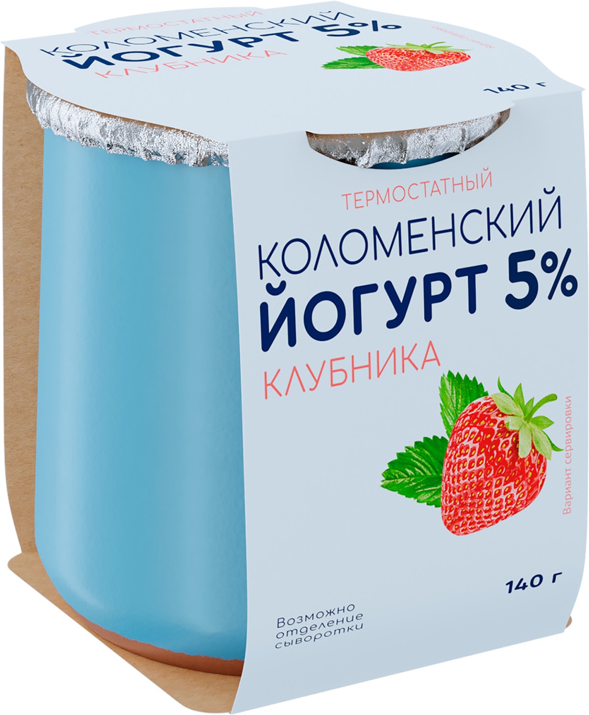 Изображение товара Йогурт Коломенский Клубника 5% 140г