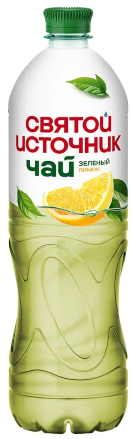 Изображение товара Холодный чай Святой Источник зеленый Лимон 1л неф газированный вкус лимон
