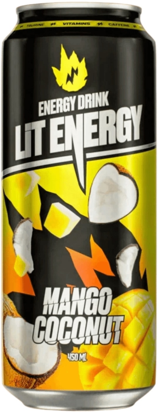 Изображение товара Напиток энергетический Lit Energy Mango Coconut безалкогольный тонизирующий газированный 450мл