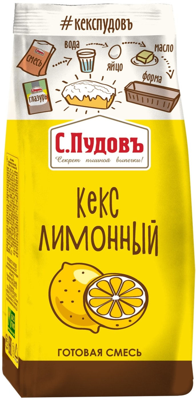 Изображение товара Готовая смесь для выпечки С.Пудовъ Кекс лимонный 300г