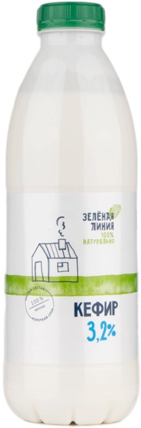 Изображение товара Кефир Зеленая линия 3.2% 900г