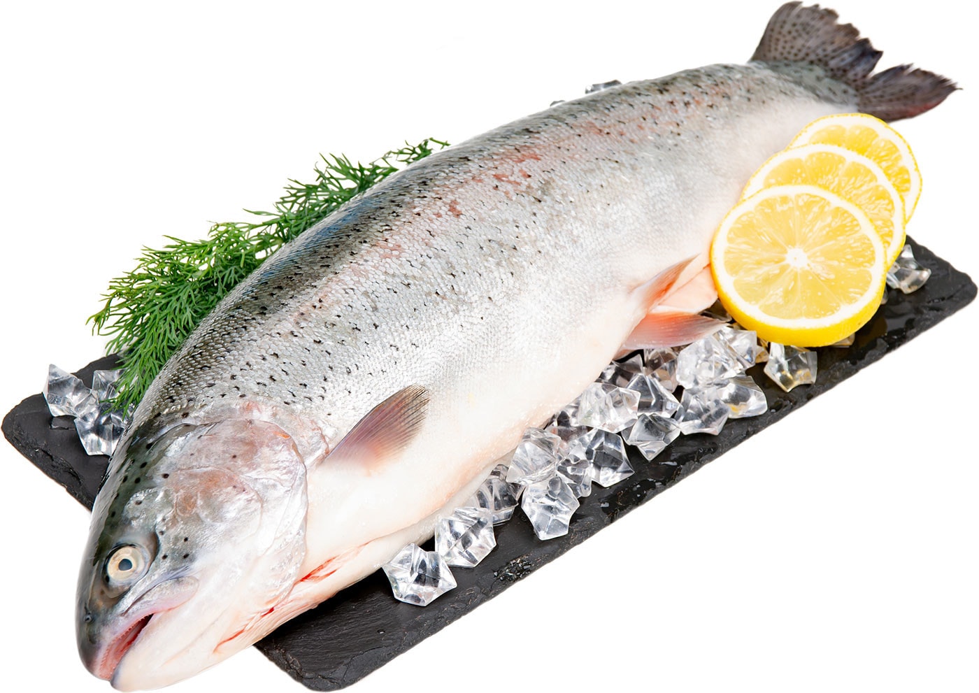 Изображение товара Форель охлажденная 1-2 кг потрошеная стейки уха