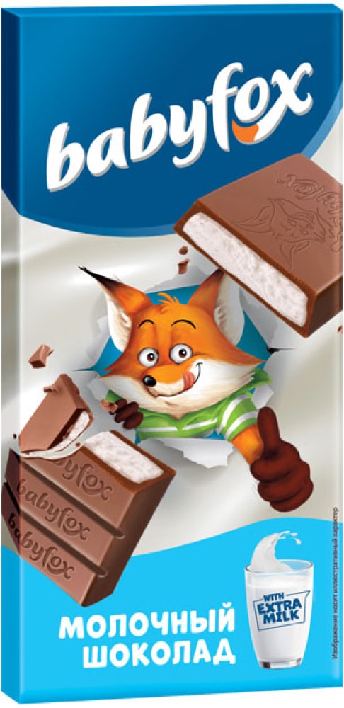 Изображение товара Шоколад молочный Babyfox с молочной начинкой 90г Изображение товара Шоколад молочный Babyfox с молочной начинкой 90г