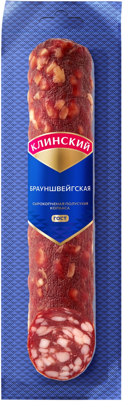 Изображение товара Колбаса Клинский Брауншвейгская сырокопченая 0.3-0.5 кг натуральный деликатес