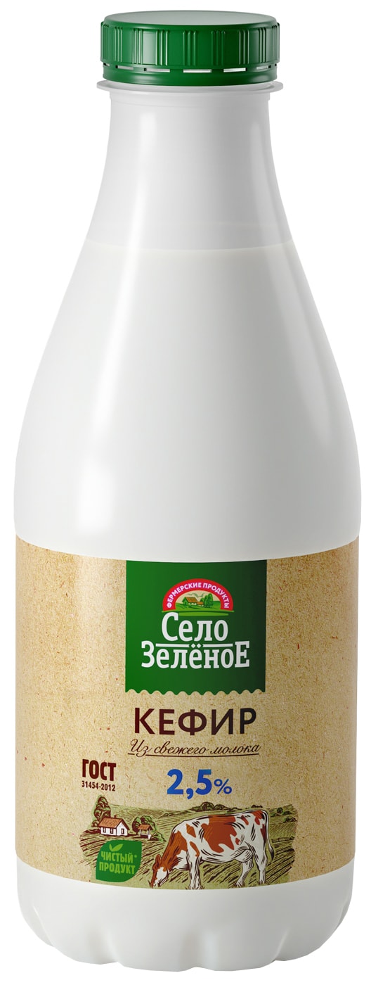 Изображение товара Кефир Село Зеленое 2.5% 930г
