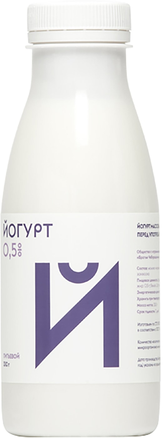 Изображение товара Йогурт питьевой Братья Чебурашкины Натуральный 0.5% 330мл