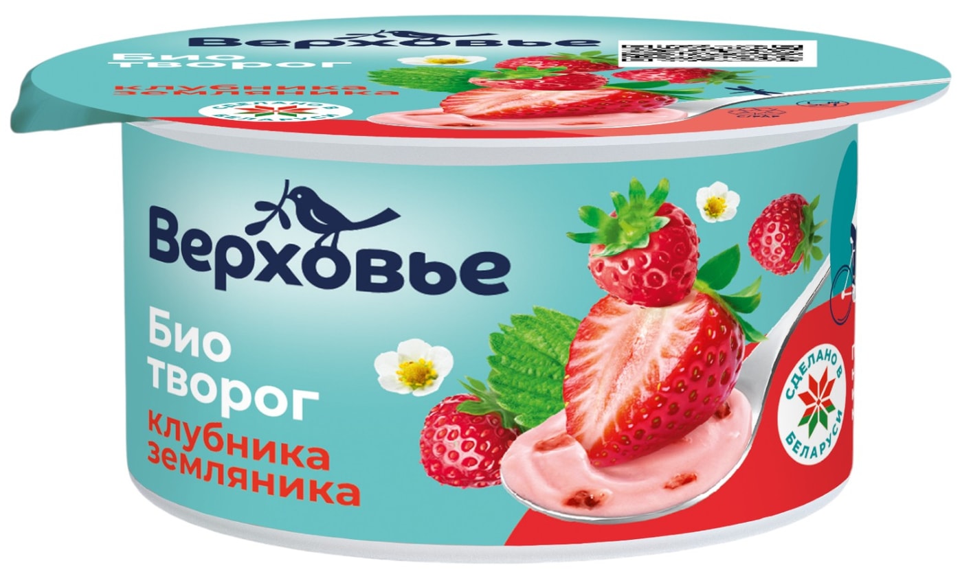 Изображение товара Творожный десерт Верховье клубника и земляника 4.2% жирности 120 г