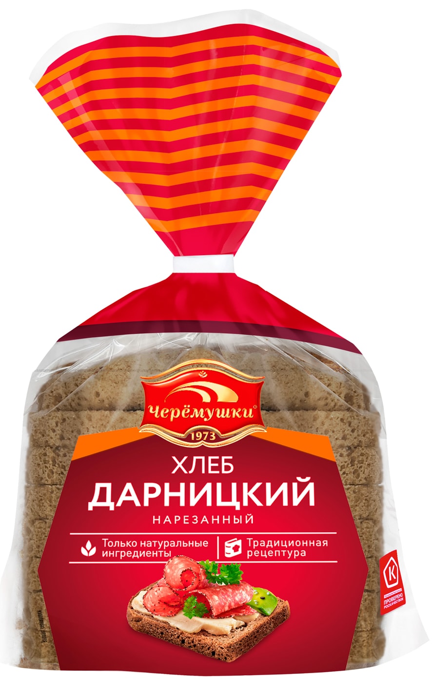 Изображение товара Хлеб Черемушки Дарницкий формовой нарезанный 340г