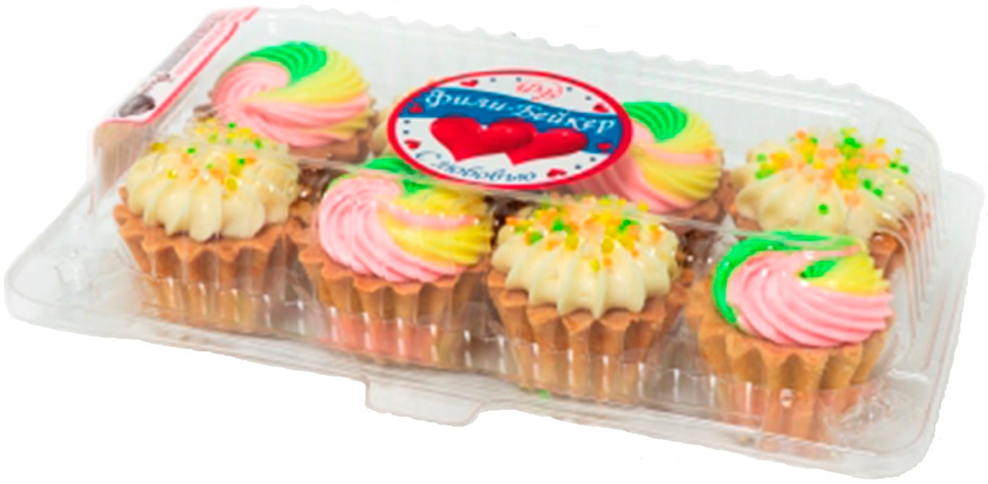 Изображение товара Корзиночка Фили-Бейкер 300г - песочное пирожное с кремом и клубничной начинкой