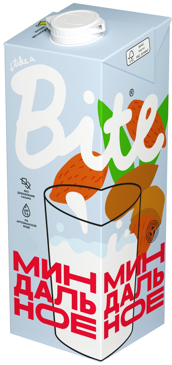Изображение товара Take a Bite миндальный напиток 1 л безлактозный с кальцием