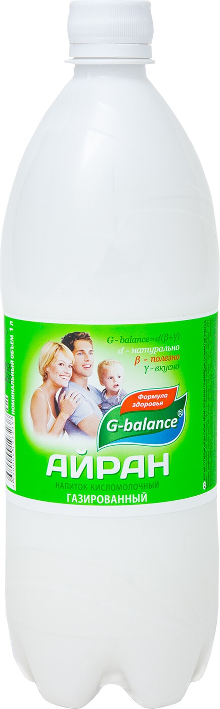 Изображение товара Напиток кисломолочный газированный G-balance Айран 1% 1л