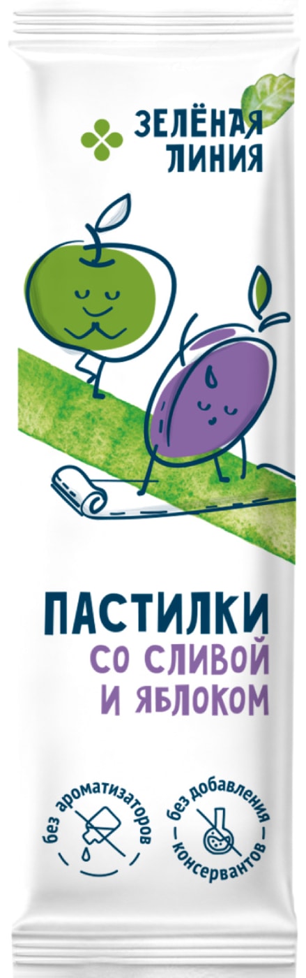 Изображение товара Пастилки Зеленая линия Слива-Яблоко 27г