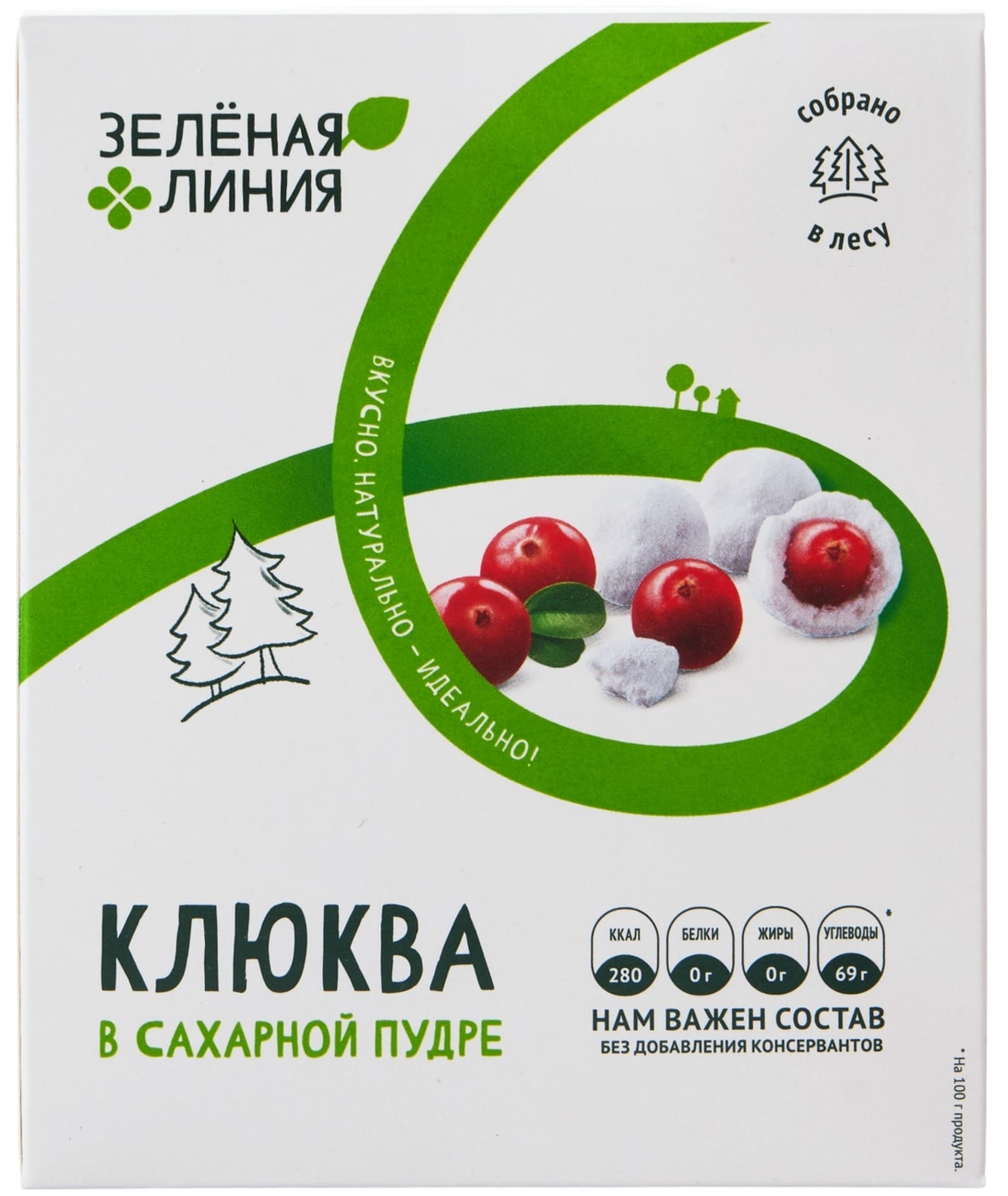 Изображение товара Зеленая линия Клюква в сахарной пудре 100 г
