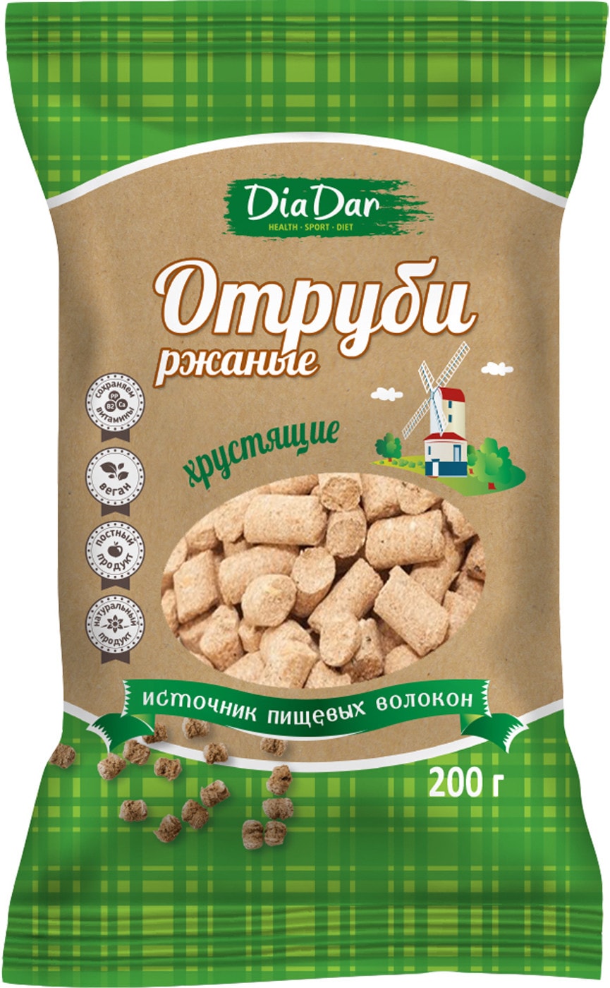 Изображение товара Отруби ржаные DiaDar хрустящие 200г