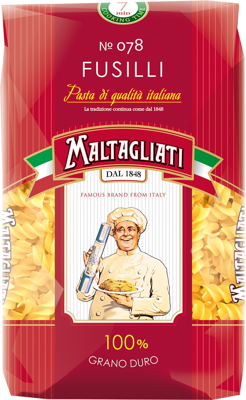 Изображение товара Макаронные изделия Maltagliati Fusilli 450г - Спирали из твердой пшеницы