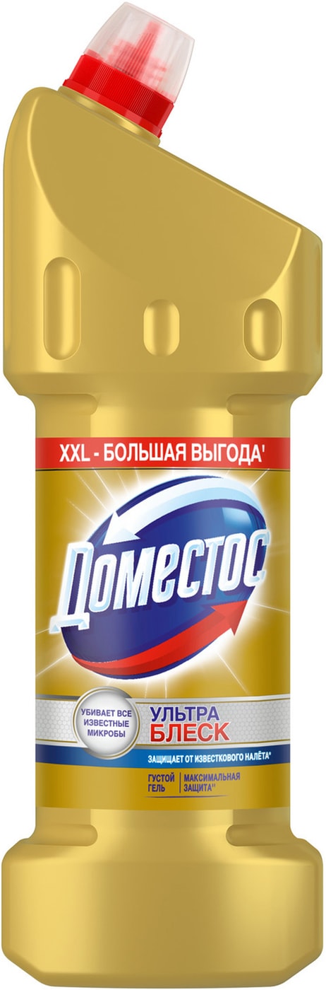 Изображение товара Средство чистящее Доместос Ультра Блеск для туалета и ванной Эффективное отбеливание 1.5л