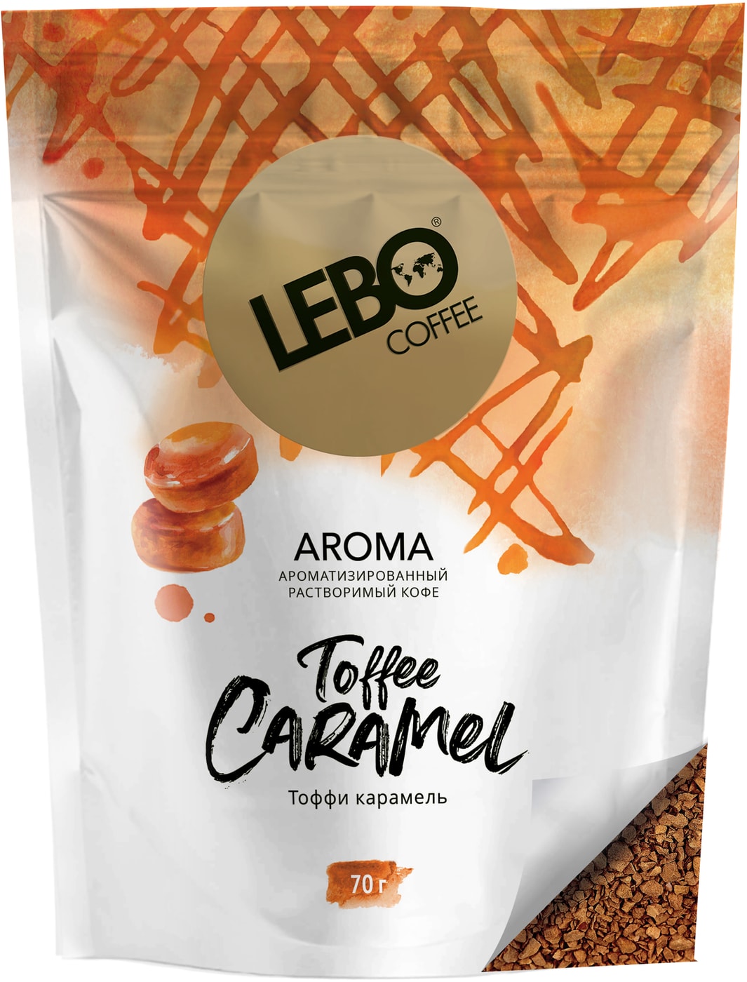 Изображение товара Кофе растворимый Lebo Aroma Toffee Caramel 70г