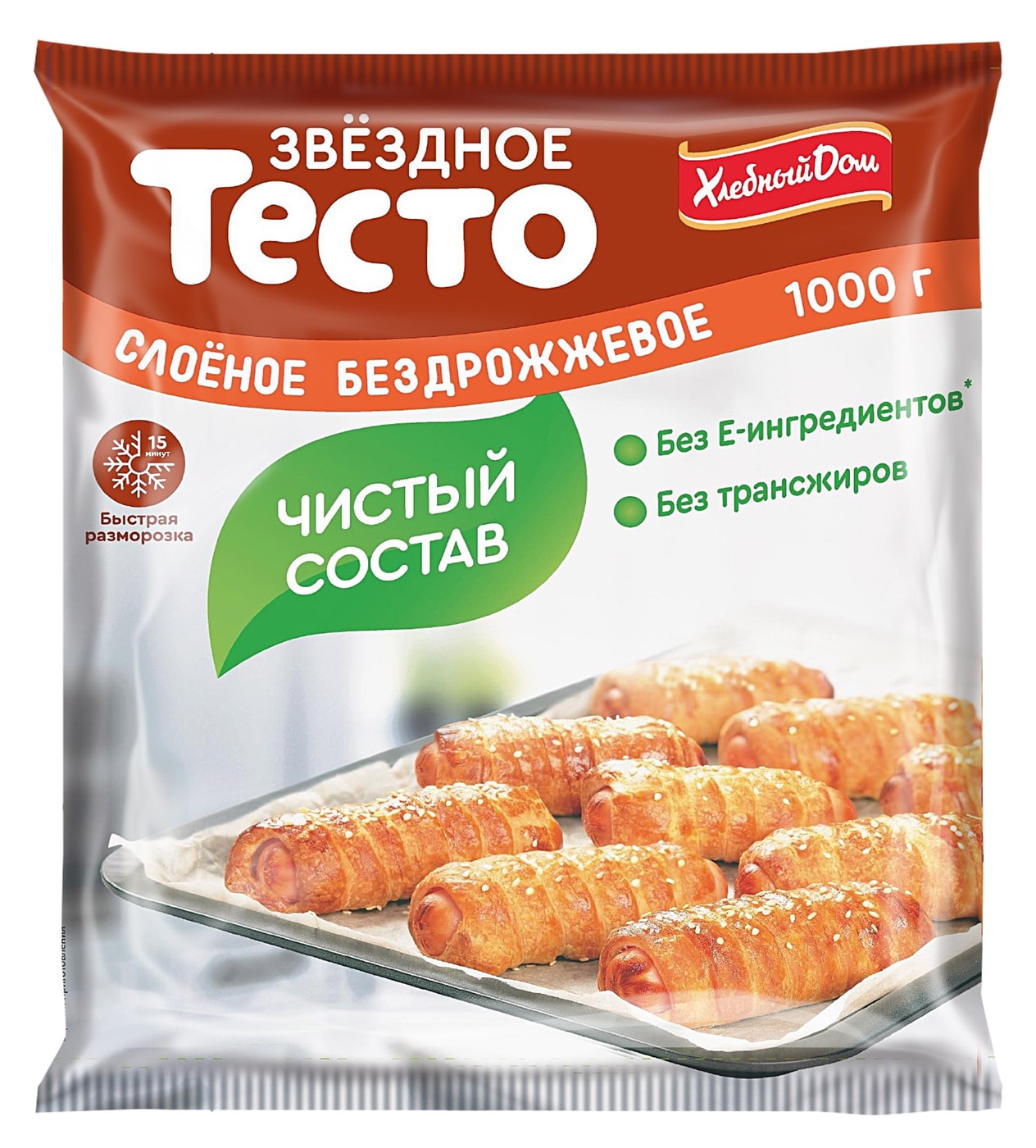 Изображение товара Тесто Хлебный дом Звездное слоеное бездрожжевое 1кг