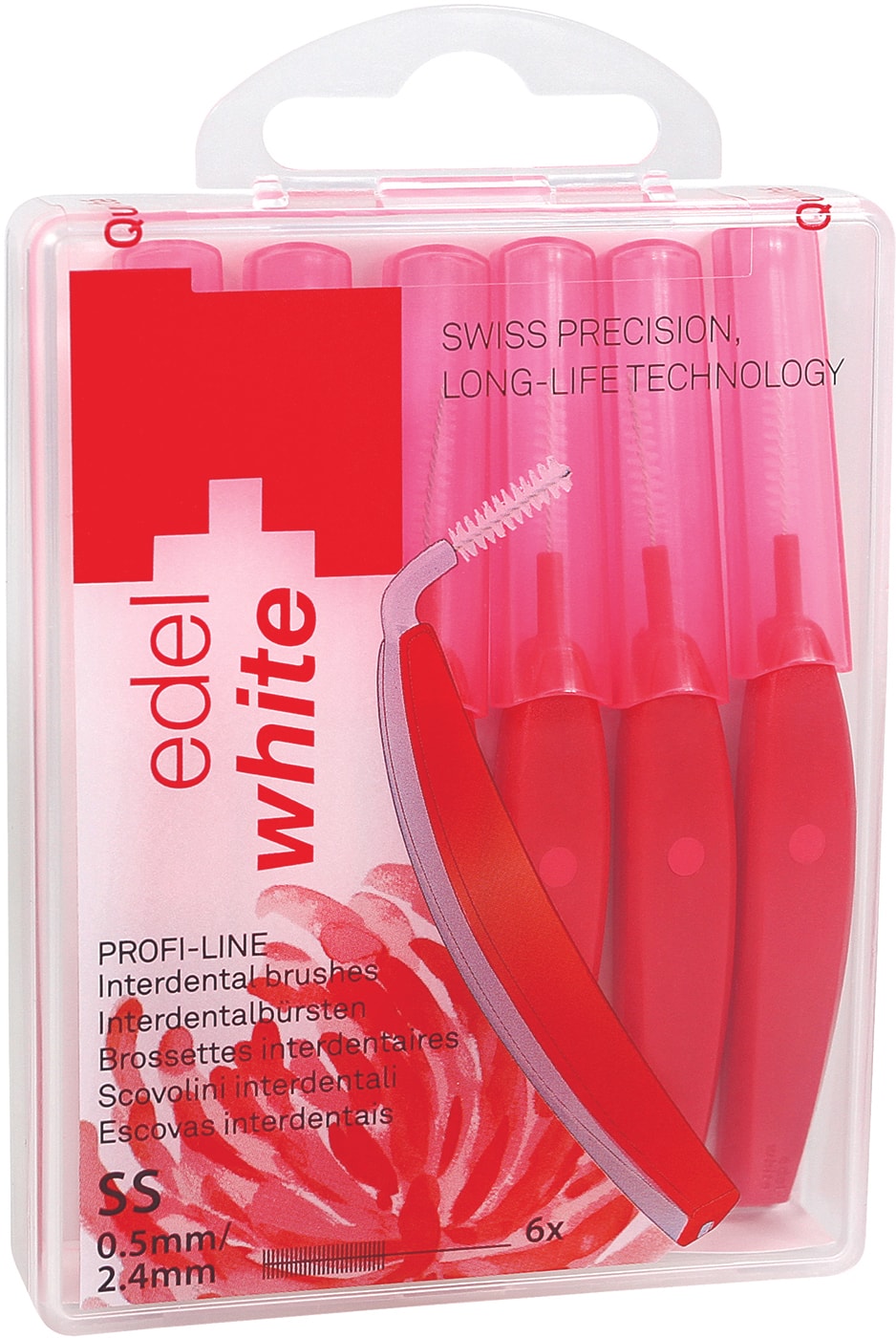 Изображение товара Ершик межзубный Edel+White Profi-Line SS 0.5мм с колпачками 6шт для гигиены полости рта