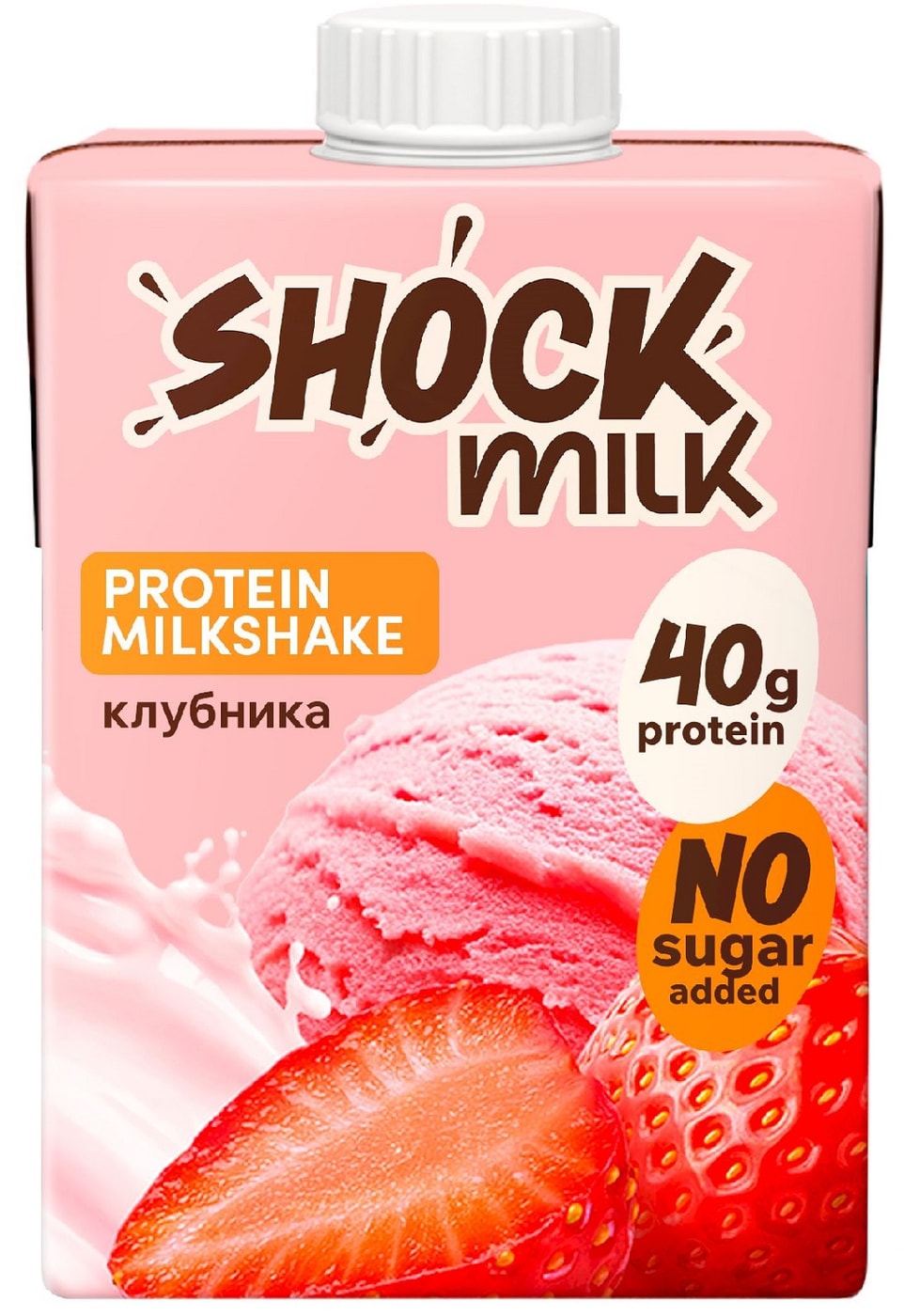 Изображение товара Коктейль молочный Shock Milk Protein Milkshake Клубника 480мл Изображение товара Коктейль молочный Shock Milk Protein Milkshake Клубника 480мл
