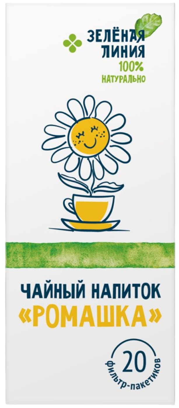 Изображение товара Напиток чайный Зеленая Линия Ромашка 20шт