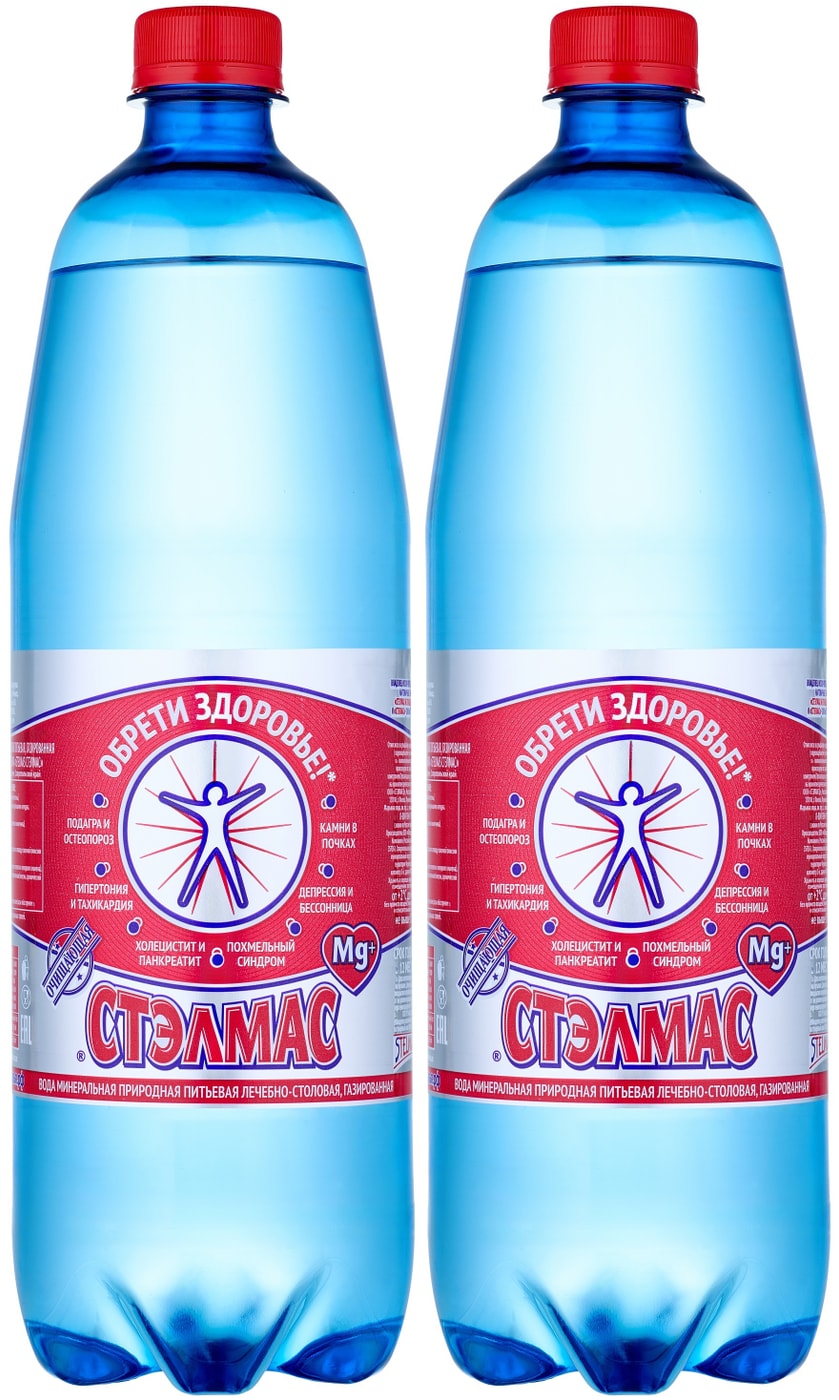 Изображение товара Минеральная газированная вода Стэлмас Mg+ 1л