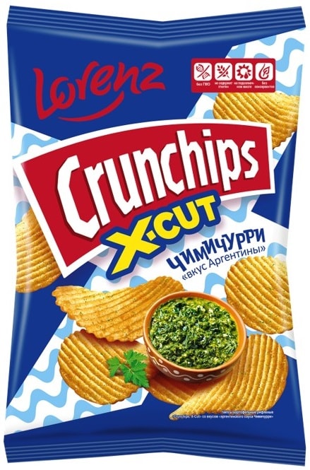 Изображение товара Чипсы Crunchips X-Cut со вкусом аргентинского соуса Чимичурри 70 г
