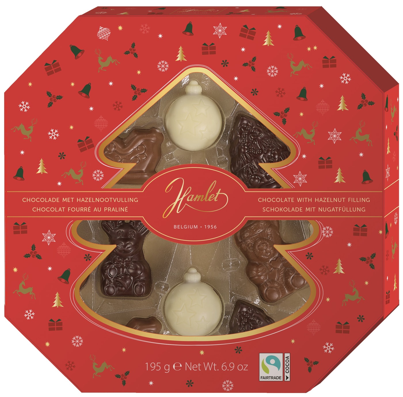 Изображение товара Ассорти шоколадных фигурок Hamlet Winter Assortment 195г с ореховой начинкой