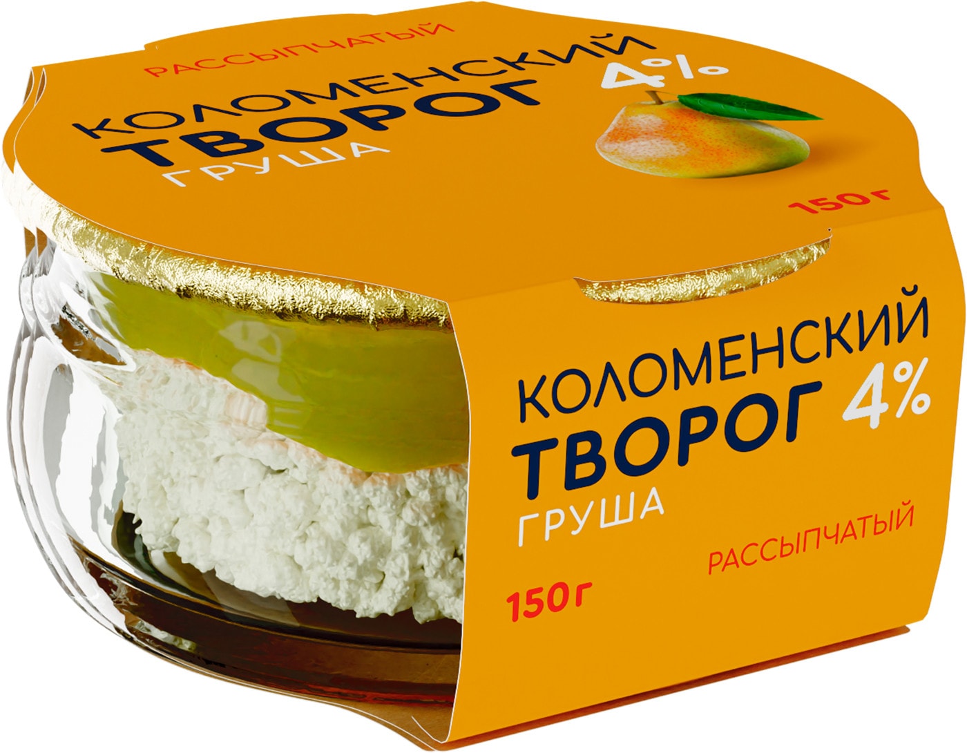Изображение товара Творог Коломенский рассыпчатый груша 4% 150г