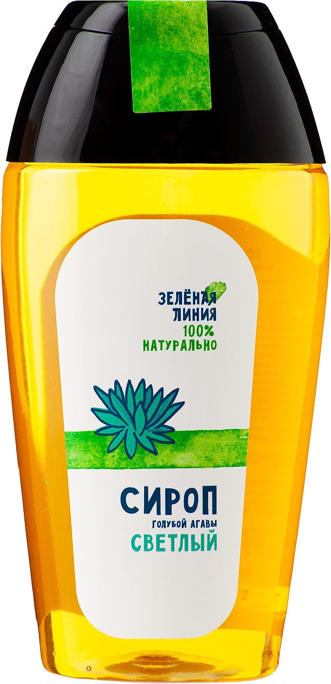 Изображение товара Сироп Зеленая линия Голубой агавы светлый 240 г натуральный для напитков и десертов