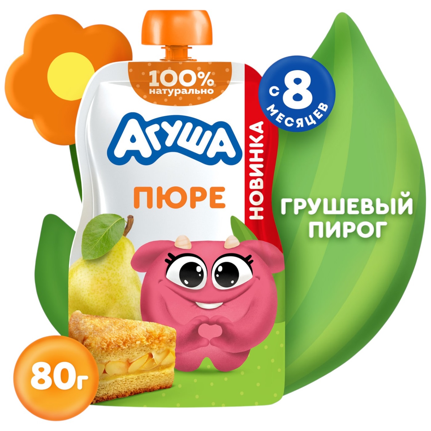 Изображение товара Пюре Агуша Грушевый Пирог с 8 месяцев 80г