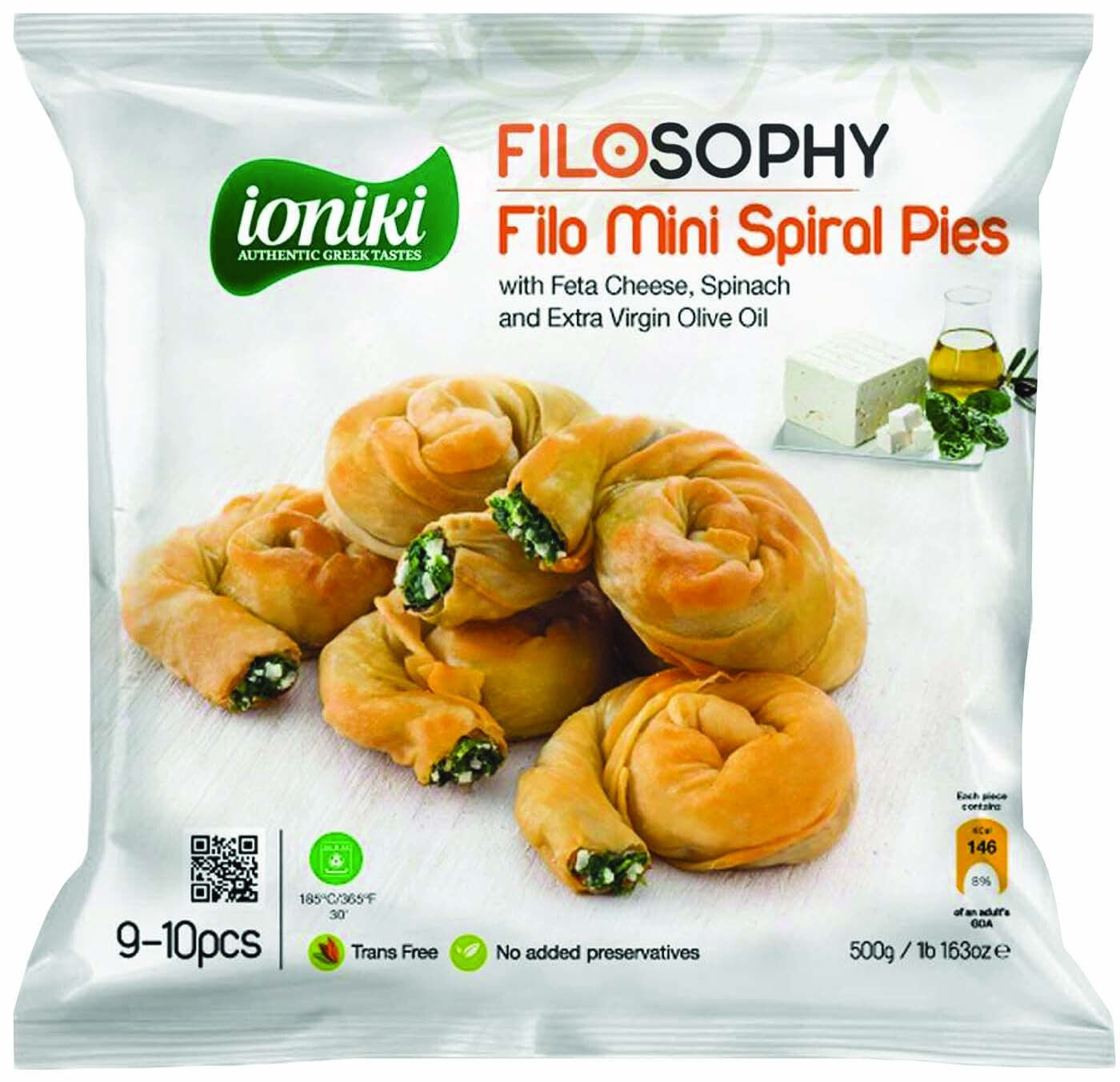 Изображение товара Пирожки Ioniki с сыром Фета и шпинатом 500г