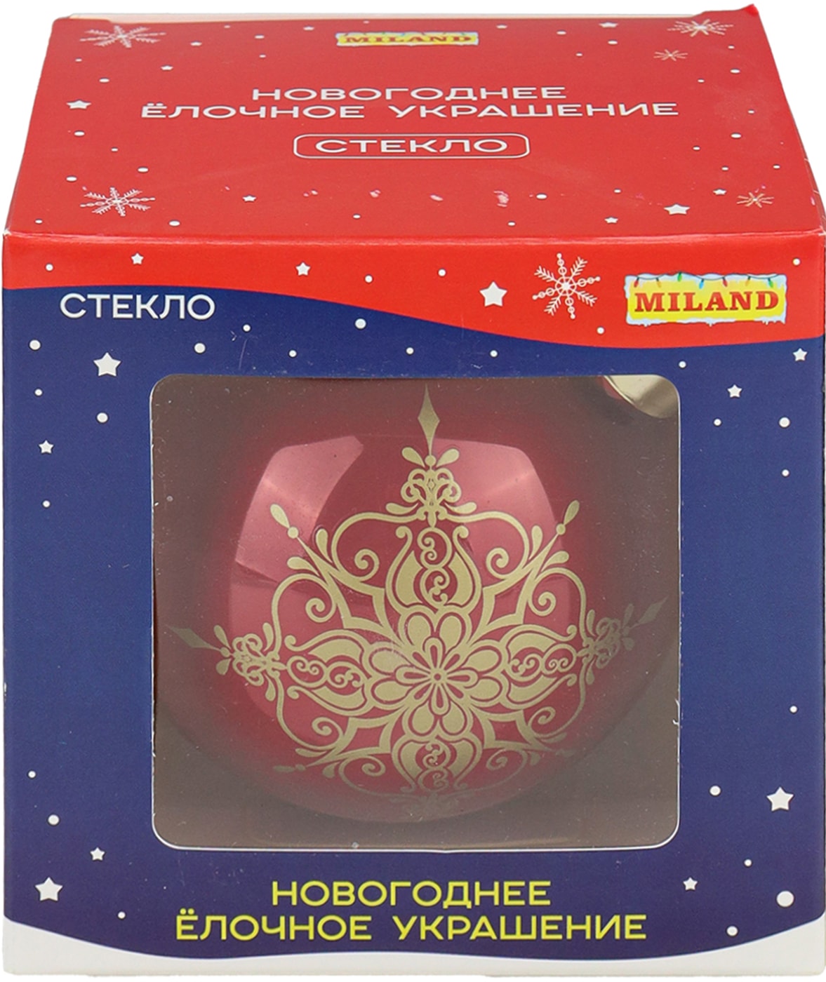 Изображение товара Шар елочный Miland Красный цвет 8см