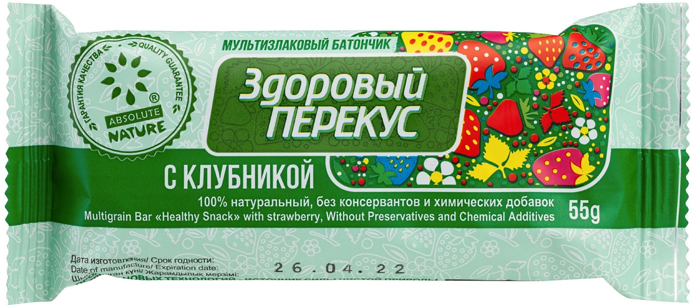 Изображение товара Батончик-мюсли Здоровый Перекус клубника 55г