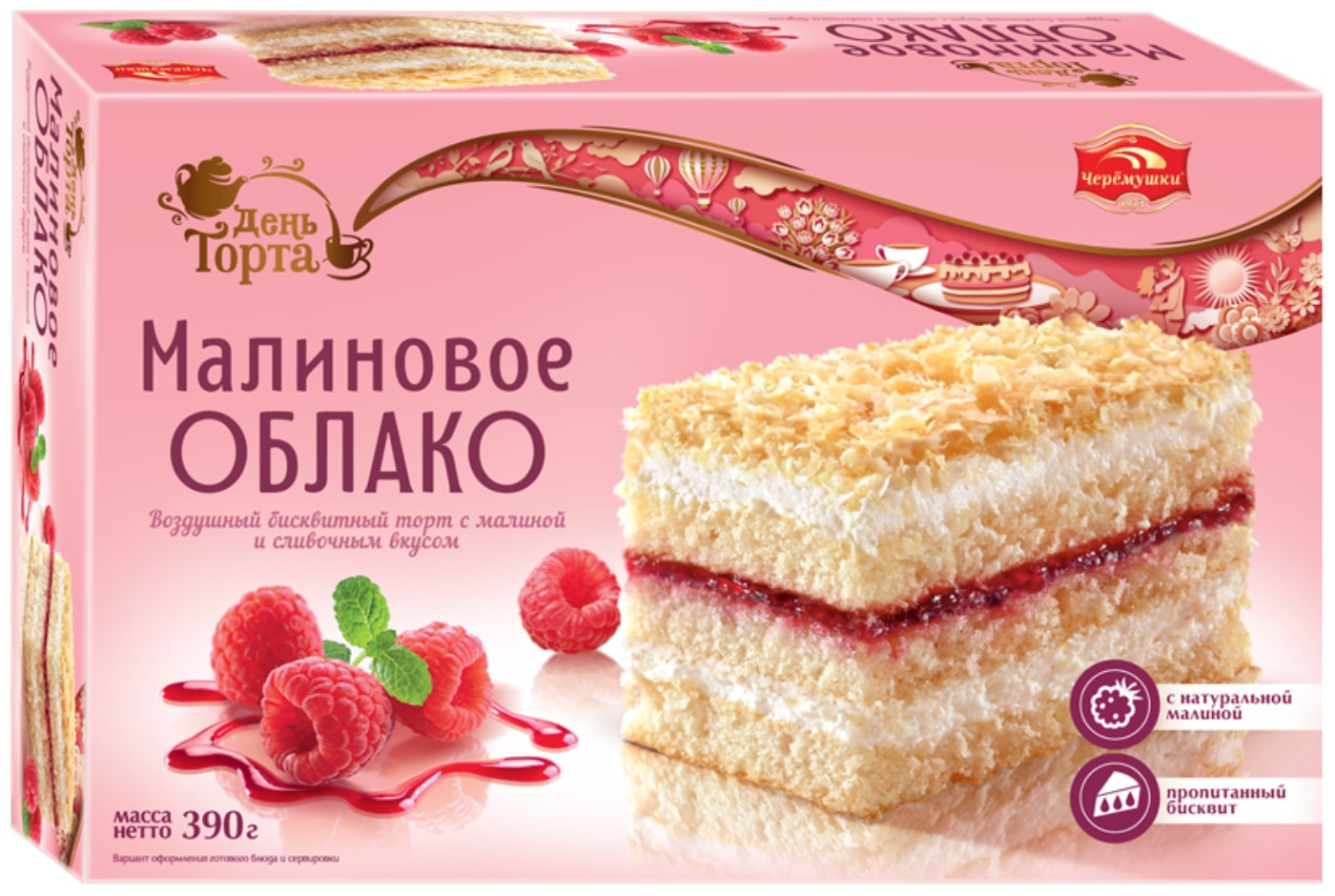 Изображение товара Торт Малиновое облако Черемушки День торта 390г