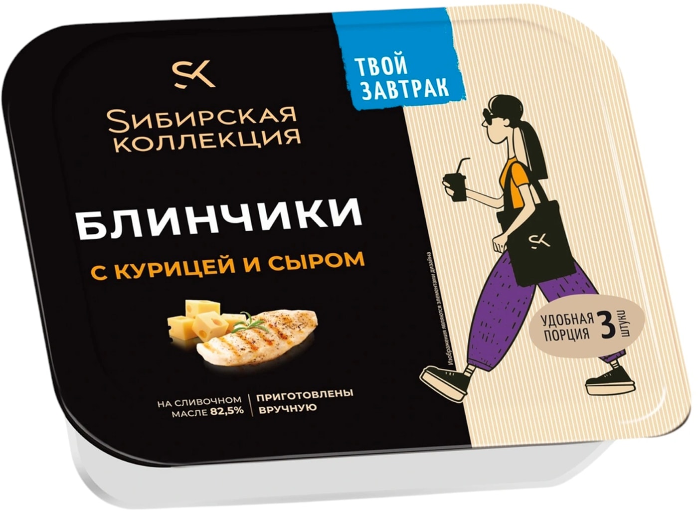 Изображение товара Замороженные блинчики с курицей и сыром, 225 г