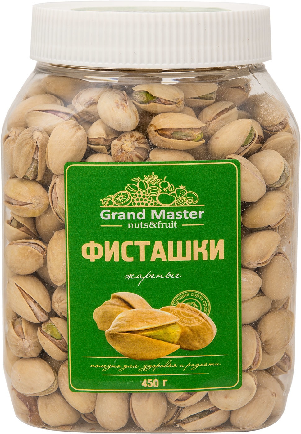 Изображение товара Фисташки жареные соленые Grand Master 450г — натуральные орехи с солью