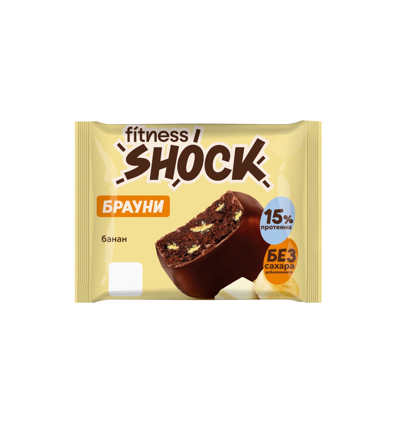 Изображение товара Пирожное FitnesShock Глазированное банан-чоколад 50g