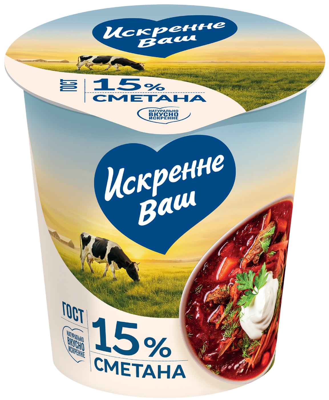 Изображение товара Сметана Искренне Ваш 15% 300г Изображение товара Сметана Искренне Ваш 15% 300г