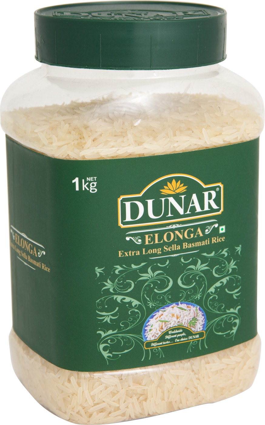 Изображение товара Рис Dunar Elonga Extra Long Sella 1 кг пропаренный Басмати шлифованный