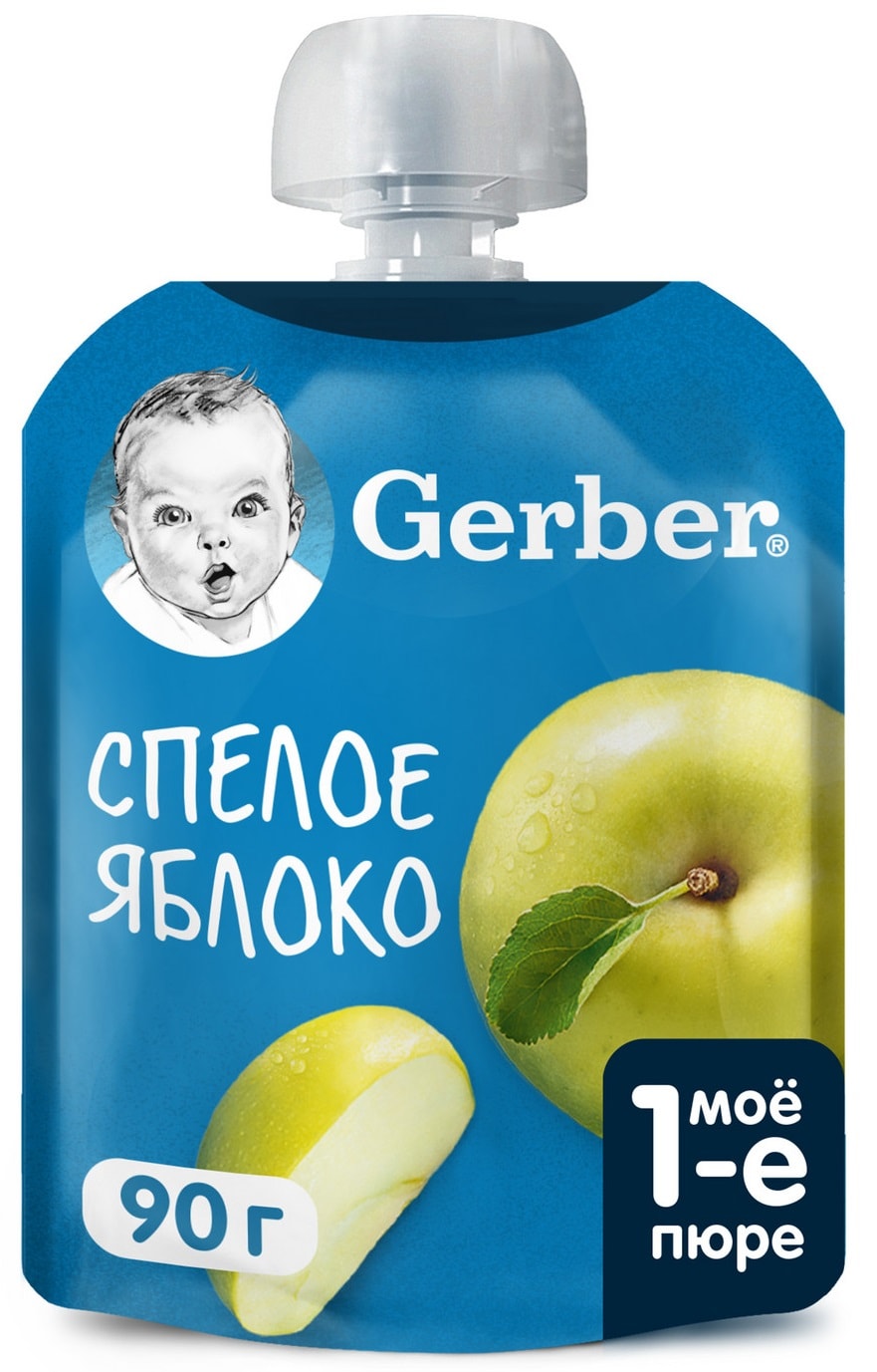 Изображение товара Пюре Gerber Спелое яблоко 4+ мес 90 г Изображение товара Пюре Gerber Спелое яблоко 4+ мес 90 г
