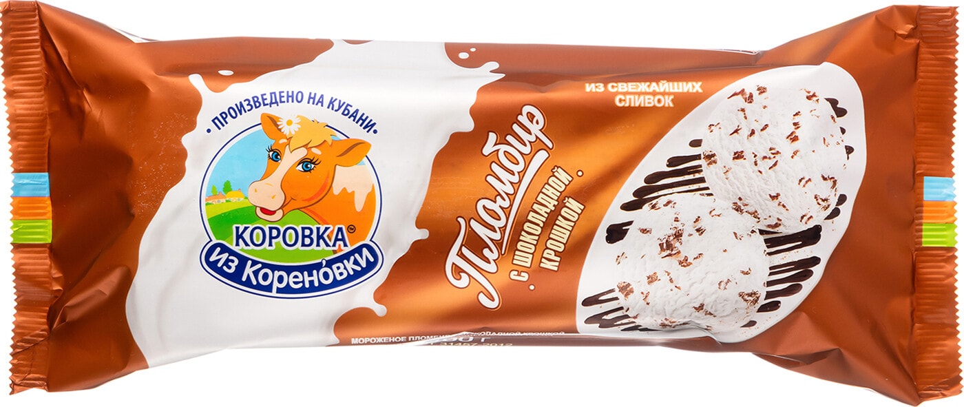 Изображение товара Мороженое Коровка из Кореновки Пломбир с шоколадной стружкой 400г
