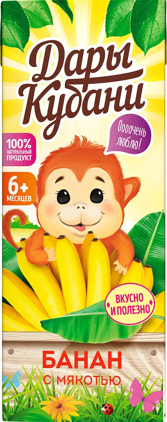 Изображение товара Нектар Дары Кубани Банан с мякотью 200мл