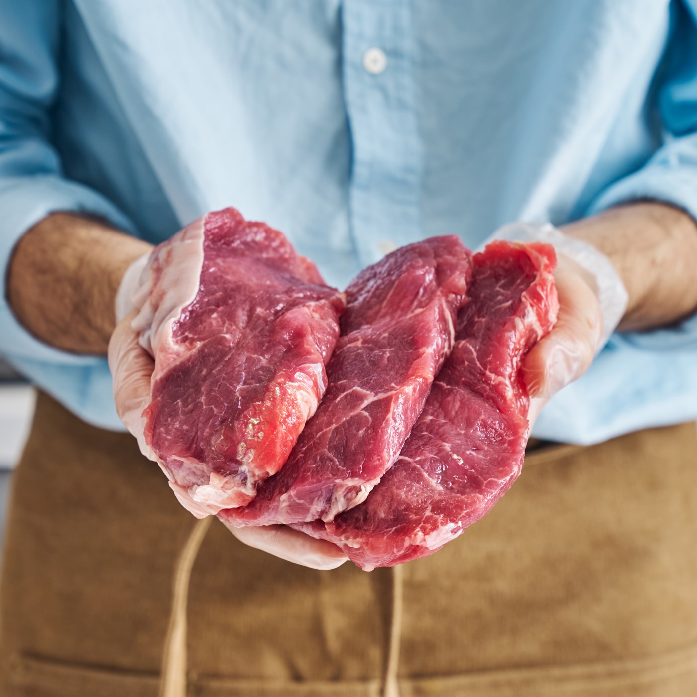 Изображение товара Антрекот из говядины, охлажденный, стейк, 105 ккал, 20 г белка, 2,6 г жира