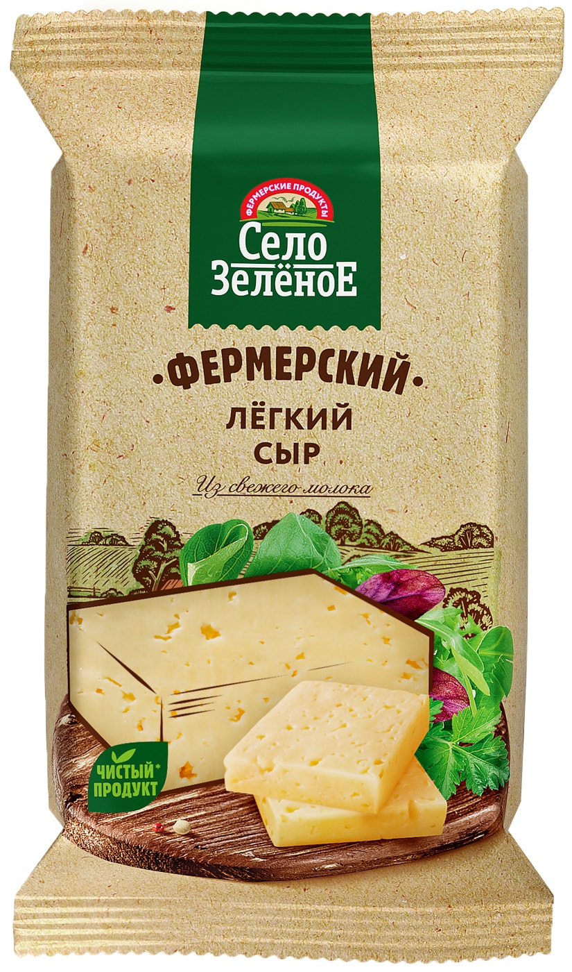 Изображение товара Сыр Село Зеленое Фермерский Легкий 35% 200г